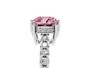 Cushion Cut Engagement Ring Setting for a Fancy Pink Lab-Grown Diamond | White Gold - Design NV-24649