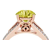 Round Split Shank Engagement Ring Setting for a Fancy Yellow Lab-Grown Diamond | Rose Gold