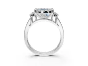 Cushion Cut Halo Engagement Ring Setting for a Fancy Blue Lab-Grown Diamond | Graduated Channel Band | White Gold