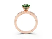 Round Loop Engagement Ring Setting for a Fancy Green Lab-Grown Diamond | Rose Gold