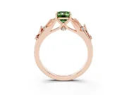 Emerald Cut Leaf Solitaire Engagement Ring Setting for a Fancy Green Lab-Grown Diamond | Rose Gold