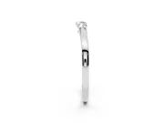Round Lab-Grown Diamond Three Stone Curved Wedding Band | Prong Set | White Gold
