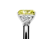 Radiant Cut 5 Stone Engagement Ring Setting for a Fancy Yellow Lab-Grown Diamond | Platinum