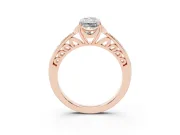 Radiant Cut Floral Pavé Engagement Ring Setting | Petal Accents | Rose Gold