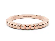 Round Diamond Beaded Eternity Band Set in Rose gold with Bezel Setting