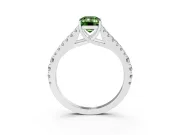 Emerald Cut Graduated Split Shank Engagement Ring Setting for a Fancy Green Lab-Grown Diamond | Platinum