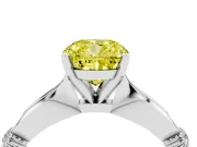 Cushion Cut Floral Solitaire Engagement Ring Setting for a Fancy Yellow Lab-Grown Diamond | Platinum