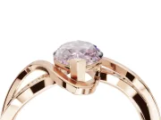 Marquise Bypass Solitaire Engagement Ring Setting for a Fancy Pink Lab-Grown Diamond | Pavé Strands | Rose Gold