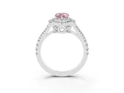 Pear-Shaped Halo Engagement Ring Setting for a Fancy Pink Lab-Grown Diamond | White Gold - Design NV-24799