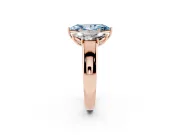 Marquise 3 Stone Engagement Ring Setting for a Fancy Blue Lab-Grown Diamond | Rose Gold