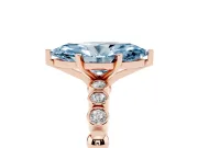 Marquise Beaded Solitaire Engagement Ring Setting for a Fancy Blue Lab-Grown Diamond | Rose Gold