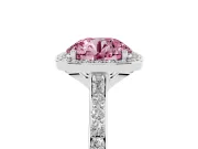 Round Halo Engagement Ring Setting for a Fancy Pink Lab-Grown Diamond | Sterling Silver - Design NV-24729