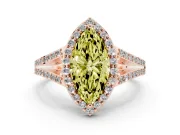 Marquise Split Shank Halo Engagement Ring Setting for a Fancy Yellow Lab-Grown Diamond | Rose Gold