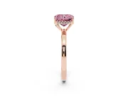 Radiant Cut Engagement Ring Setting for a Fancy Pink Lab-Grown Diamond | Hidden Halo | Rose Gold
