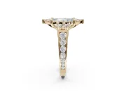 Marquise Halo Engagement Ring Setting for a Fancy Blue Lab-Grown Diamond | Graduated Channel Band | Yellow Gold