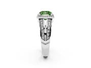Princess Cut Halo Engagement Ring Setting for a Fancy Green Lab-Grown Diamond | Pave Split Shank | Sterling Silver