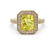 Radiant Cut Halo Engagement Ring Setting for a Fancy Yellow Lab-Grown Diamond | Yellow Gold - Design NV-24721
