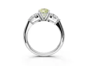 Pear-Shaped 3-Stone Engagement Ring Setting for a Fancy Yellow Lab-Grown Diamond | Platinum