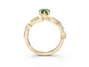 Pear-Shaped Twisted Vine Engagement Ring Setting for a Fancy Green Lab-Grown Diamond | Yellow Gold