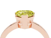 Heart-Shaped Solitaire Engagement Ring Setting for a Fancy Yellow Lab-Grown Diamond | Flat Tab Prongs | Rose Gold