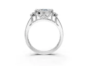 Pear-Shaped Halo Engagement Ring Setting for a Fancy Blue Lab-Grown Diamond | Graduated Channel Band | Platinum