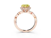 Heart-Shaped Halo Engagement Ring Setting for a Fancy Yellow Lab-Grown Diamond | Rose Gold - Design NV-24725