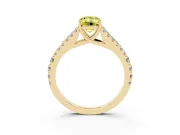 Emerald Cut Graduated Split Shank Engagement Ring Setting for a Fancy Yellow Lab-Grown Diamond | Yellow Gold