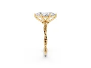 Marquise Twisted Solitaire Engagement Ring Setting | Beaded Twist Band | Yellow Gold
