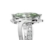 Marquise Bypass Solitaire Engagement Ring Setting for a Fancy Green Lab-Grown Diamond | Pavé Strands | Platinum
