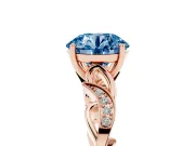 Round Vine Engagement Ring Setting for a Fancy Blue Lab-Grown Diamond | Rose Gold