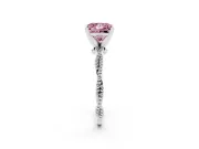 Princess Cut Twisted Engagement Ring Setting for a Fancy Pink Lab-Grown Diamond | Beaded Twist | White Gold
