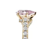 Pear-Shaped Pavé Solitaire Engagement Ring Setting for a Fancy Pink Lab-Grown Diamond | Crossover Gallery | Yellow Gold
