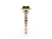 Asscher Cut Accented Halo Engagement Ring Setting for a Fancy Green Lab-Grown Diamond | Rose Gold