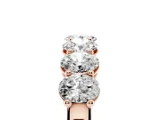 Oval Diamond Eternity Band Set in Rose gold with Shared Prongs