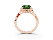 Asscher Cut Leaf Halo Engagement Ring Setting for a Fancy Green Lab-Grown Diamond | Rose Gold