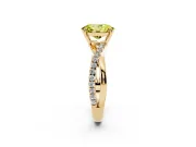 Oval Crossover Engagement Ring Setting for a Fancy Yellow Lab-Grown Diamond | Yellow Gold