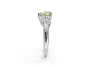 Heart-Shaped Three Stone Engagement Ring Setting for a Fancy Yellow Lab-Grown Diamond | Plain Band | Platinum