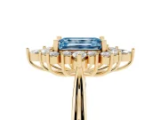 Emerald Cut Engagement Ring Setting for a Fancy Blue Lab-Grown Diamond | Yellow Gold - Design NV-24790