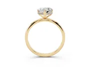 Heart Cut Diamond Solitaire Engagement Ring Set in Yellow gold with Prong Setting and Polished Band