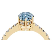 Marquise Engagement Ring Setting for a Fancy Blue Lab-Grown Diamond | Yellow Gold - Design NV-24649