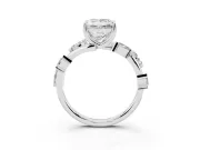 Princess Cut Twisted Vine Engagement Ring Setting | Marquise Side Stones | Platinum