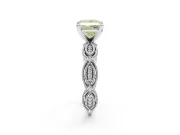 Princess Cut Vintage Engagement Ring Setting for a Fancy Yellow Lab-Grown Diamond | Graduated Stations | White Gold