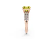 Asscher Cut Multi Row Pave Engagement Ring Setting for a Fancy Yellow Lab-Grown Diamond | Rose Gold