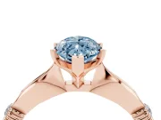 Marquise Floral Solitaire Engagement Ring Setting for a Fancy Blue Lab-Grown Diamond | Rose Gold