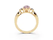 Marquise Three Stone Engagement Ring Setting for a Fancy Pink Lab-Grown Diamond | Yellow Gold