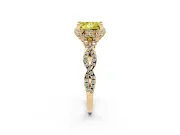 Princess Cut Halo Engagement Ring Setting for a Fancy Yellow Lab-Grown Diamond | Yellow Gold - Design NV-24725