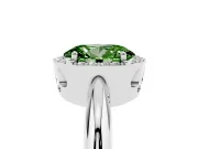 Oval Halo Engagement Ring Setting for a Fancy Green Lab-Grown Diamond | Plain Band | Platinum