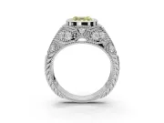 Asscher Cut Vintage Bezel Engagement Ring Setting for a Fancy Yellow Lab-Grown Diamond | Platinum