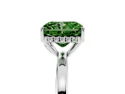 Radiant Cut Engagement Ring Setting for a Fancy Green Lab-Grown Diamond | Hidden Halo | Platinum