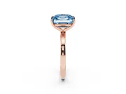 Fancy Blue Asscher Cut and Emerald Cut Toi Moi Ring Set in Rose gold with Prong Setting